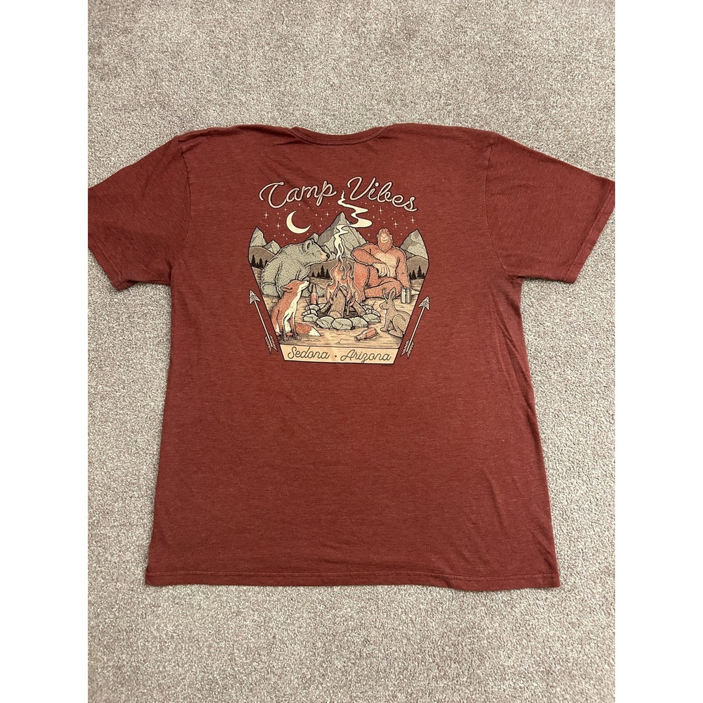 The Duck Company T-Shirt Mens XL Red Sedona Arizona Camp Vibes Bigfoot Excellent